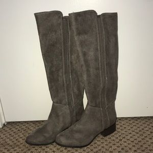 Grey suede boots